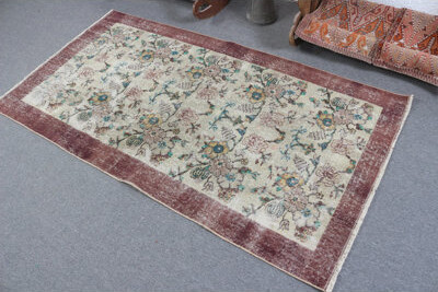 Bungalow Rose Beige Floral Area Rug in Vintage Turkish Anatolian Elegance Style for Rustic Home Decor Ideal for Living Room Accent Without Dimensions or Codes