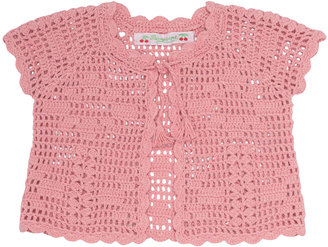 Bonpoint Cotton Crochet Bolero, Pink, Size 12-18 Months