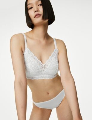 M&S Collection Lace Non Wired Bralette A-E - ShopStyle Bras