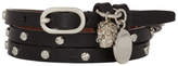 Thumbnail for your product : Alexander McQueen Black and Silver Studded Multi Wrap Bracelet