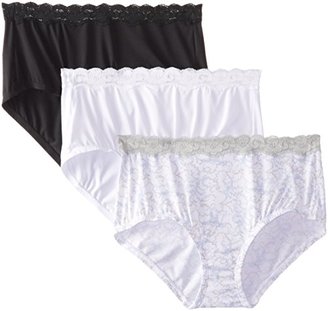 Olga Women's Without A Stitch Lace Brief 3-Pack Panty