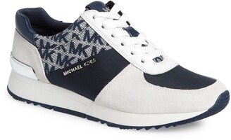 blue and white michael kors shoes