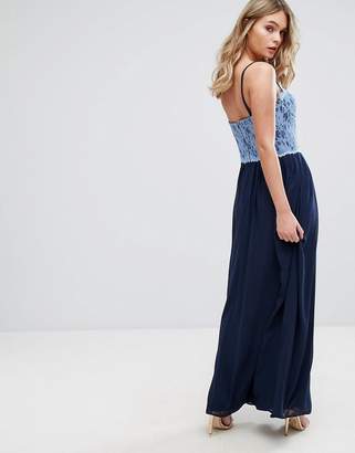 Elise Ryan Corset Detail Maxi Dress With Lace Bodice