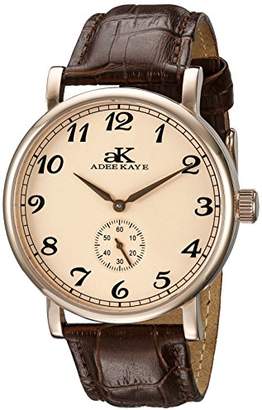 Adee Kaye Men's AK9061N-MRG/RG Vintage Mechanical Analog Display Mechanical Hand Wind Brown Watch