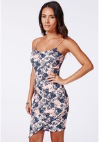 Thumbnail for your product : Missguided Jasmine Scuba Strappy Asymmetric Dress Rose