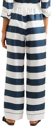 Dolce & Gabbana Striped Silk-twill High-rise Pants - White