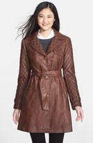 Thumbnail for your product : Jessica Simpson Belted Faux Leather Trench Coat (Online Only)