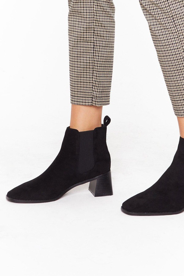 black suede chelsea boots womens
