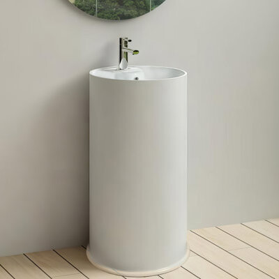 Whitehaus Collection Britannia 33" Freestanding Cylindrical Bathroom Basin With Single Faucet Drilling