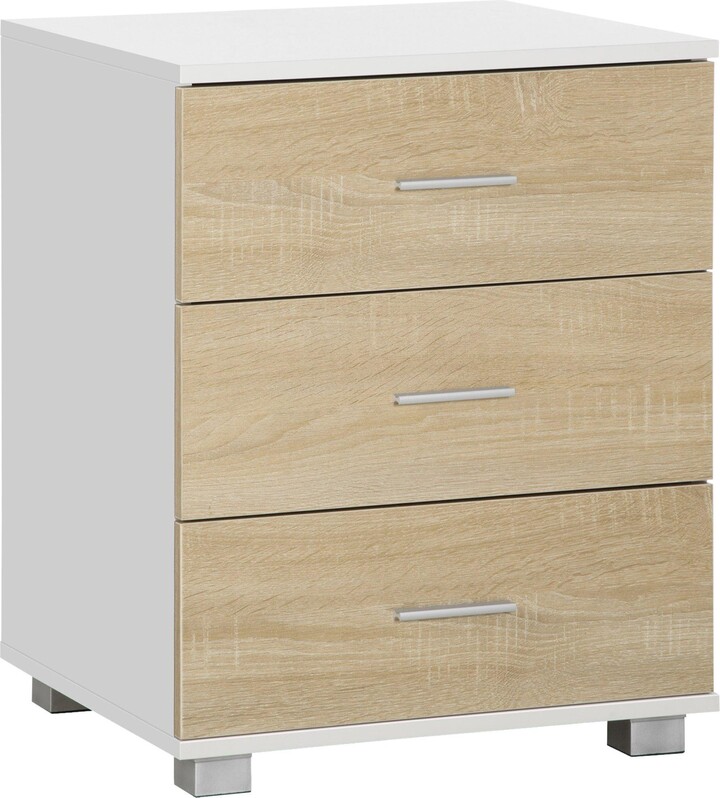 Bedside Table with 3 Drawers Nightstand Side Table Storage Chest