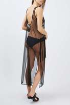 Thumbnail for your product : Topshop Fringe mesh maxi cover up
