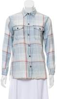 Thumbnail for your product : Current/Elliott Plaid Button-Up Top