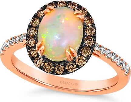 LeVian 14K Rose Gold 1.52 ct. tw. Diamond & Opal Cocktail Ring
