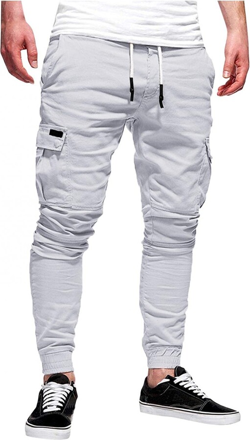 NANSAN Cargo Trouser Men Casual Cargo Pant for Men Work Joggers Grey