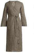 Thumbnail for your product : Once Milano - Checked Linen Robe - Womens - Black Print