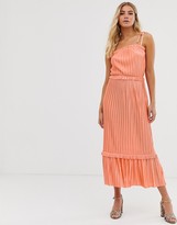Thumbnail for your product : Miss Selfridge cami midi dress with frill hem in coral