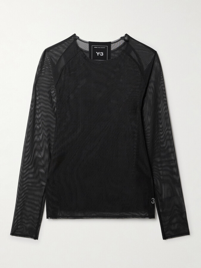 adidas + Y-3 Layered Stretch Recycled-mesh Shirt - Black