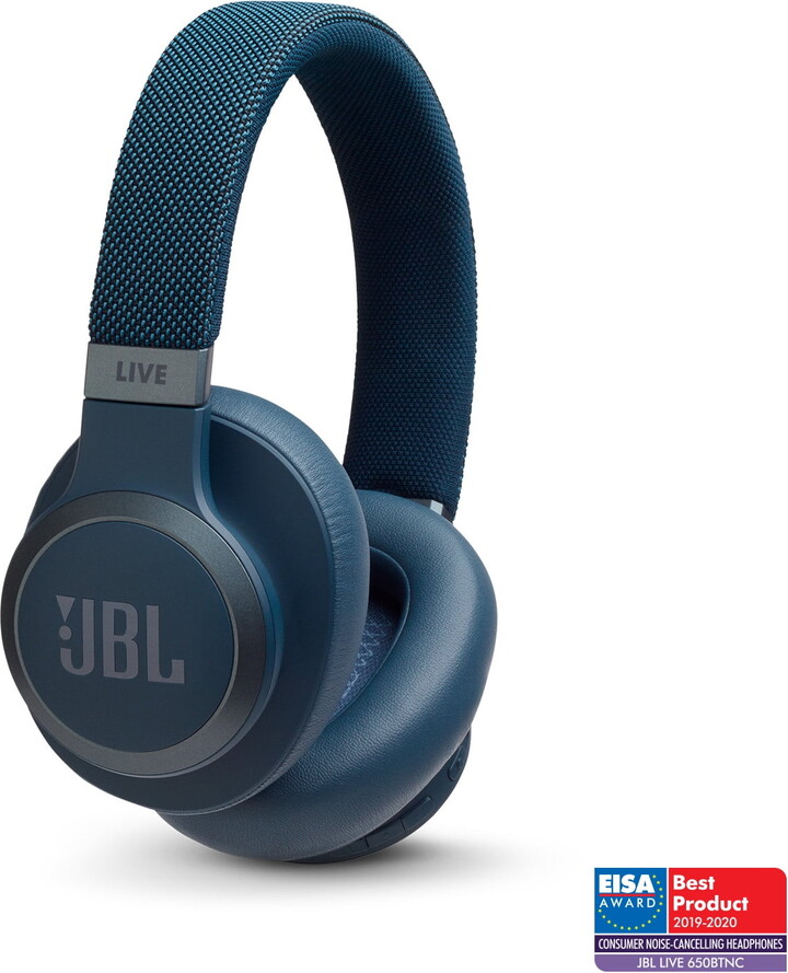 JBL Live 650BTNC - Wireless Over-Ear Noise-Cancelling Headphones - Blue