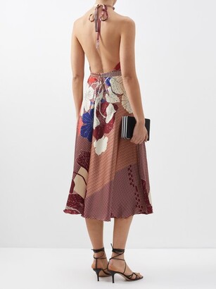 Raquel Diniz Giovanna Floral-print Silk Satin Midi Dress