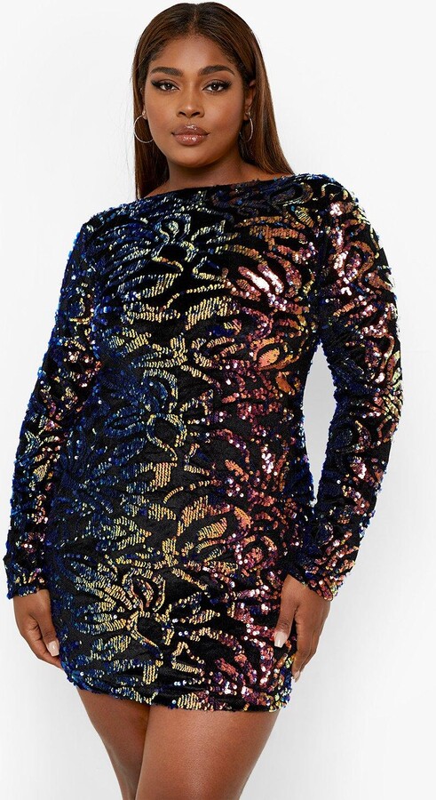 bodycon sequin dress with sleeves