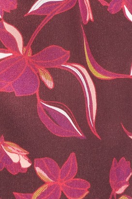 Halogen Botanical Print Skinny Silk Scarf
