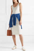 Thumbnail for your product : Hatch Bateau Striped Cotton-jersey Midi Dress - Ivory