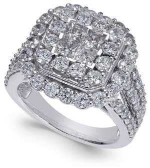 Macy's Diamond Cluster Ring (3 ct. t.w.) in 14k White Gold