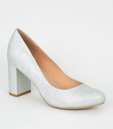 Thumbnail for your product : New Look Wide Fit Glitter Block Heel Courts