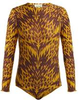 Thumbnail for your product : Aries Tiger-print Mesh Bodysuit - Womens - Black Multi