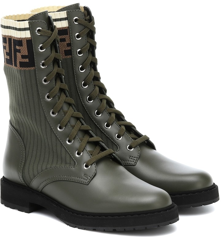 Fendi Leather biker boots - ShopStyle