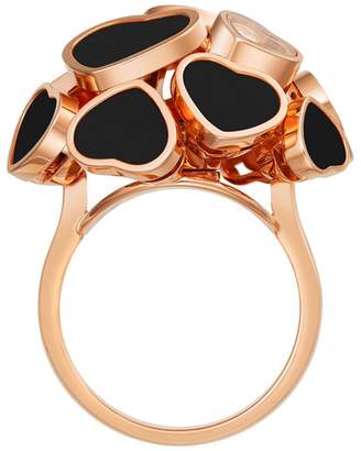 Chopard Rose Gold and Onyx Happy Hearts Ring
