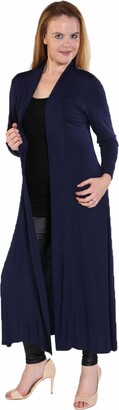 NAZ Fashion Naz Womens Ladies Long Sleeve Maxi Boyfriend Cardigan Open Floaty Long Cardigan One Size Fits UK 8-26 Black