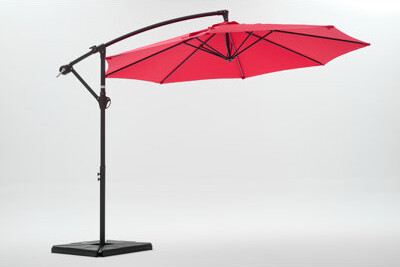 Arlmont & Co. 10 FT Outdoor Adjustable Offset Cantilever Umbrella With Crank Lift Mechanism Fade-Resistant Waterproof And UV-Protected Suitable For Patios Gard