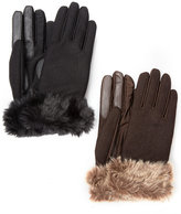 Thumbnail for your product : Isotoner Stretch Wool Long Faux Fur Cuffed SmarTouch Tech Gloves