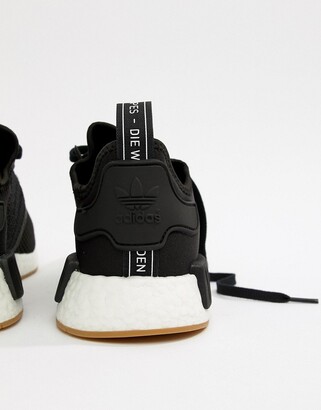 adidas NMD sneakers in black with gum sole - ShopStyle