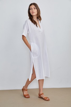 white cotton gauze dress
