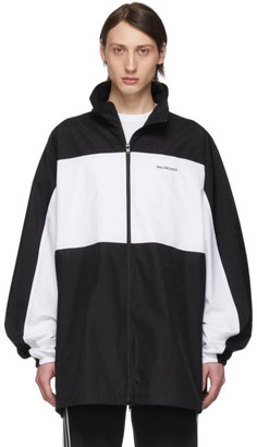 Balenciaga Black and White Zip-Up Jacket - ShopStyle
