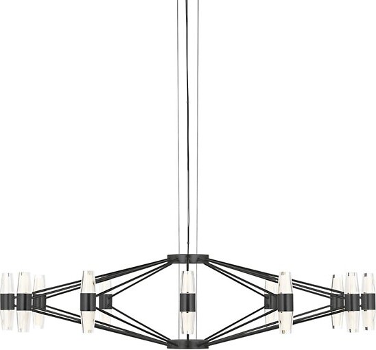 Visual Comfort Modern Lassell LED Chandelier in Bronze, Size: 24 light