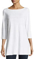Thumbnail for your product : Eileen Fisher Petite 3/4-Sleeve Organic Linen Jersey Tunic