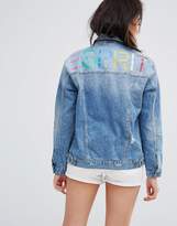 Thumbnail for your product : Esprit Slogan Printed Boyfriend Denim Jacket