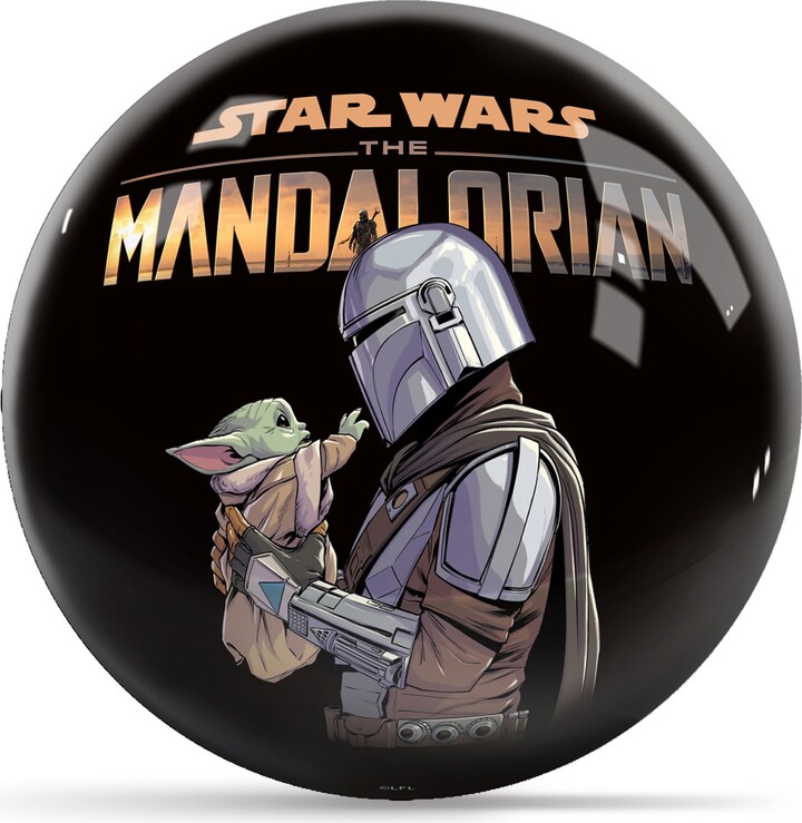 Strikeforce Star Wars Mandalorian Grogu and Mando Undrilled Bowling Ball, Gray