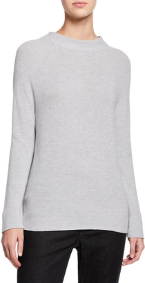Eileen Fisher Organic Cotton/Silk Funnel-Neck Sweater