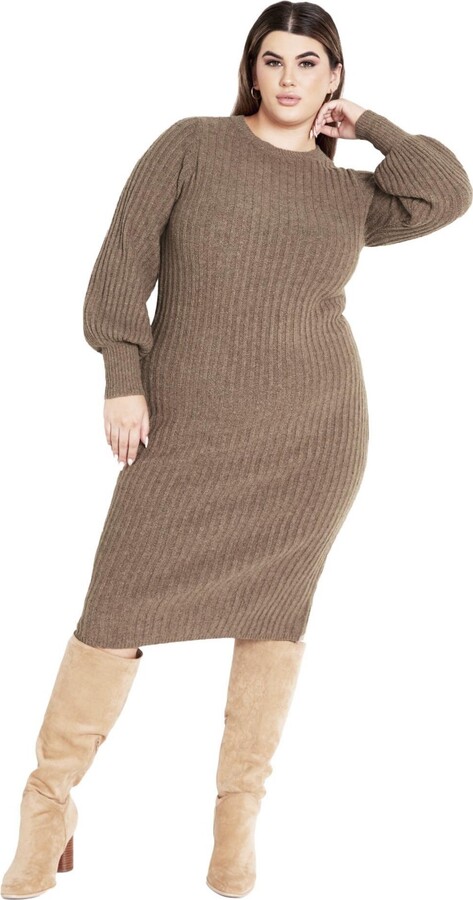 Avenue Women's Plus Size Sasha Rib Dress