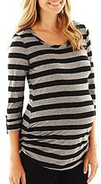 Thumbnail for your product : JCPenney Maternity Striped Ruched Tee - Plus