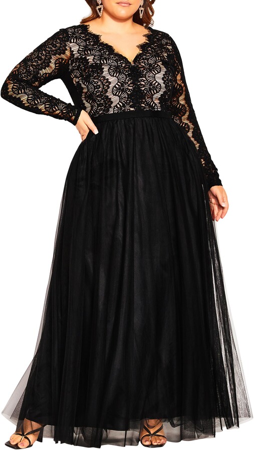 Ella Jane City Chic Black Floral Dress City Chic Rare Beauty Long