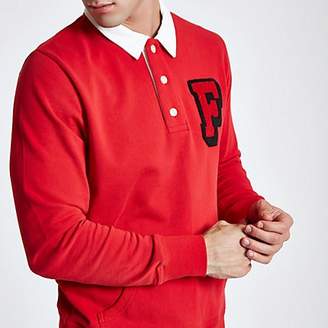River Island Franklin and Marshall red rugby shirt