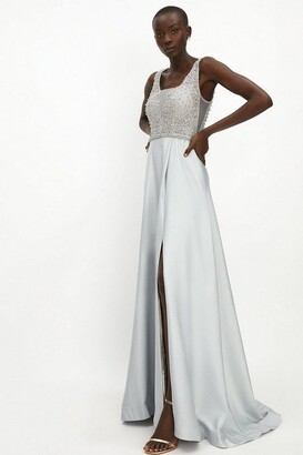Coast beaded satin maxi dress Clearance