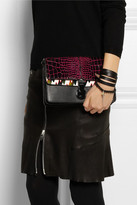 Thumbnail for your product : Kenzo Printed patent-leather and textured-leather shoulder bag