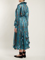 Thumbnail for your product : Preen by Thornton Bregazzi Linnet Floral-print Silk-blend Lame Midi Dress - Blue Multi