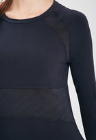 Thumbnail for your product : Forever 21 Striped Mesh-Paneled Athletic Top